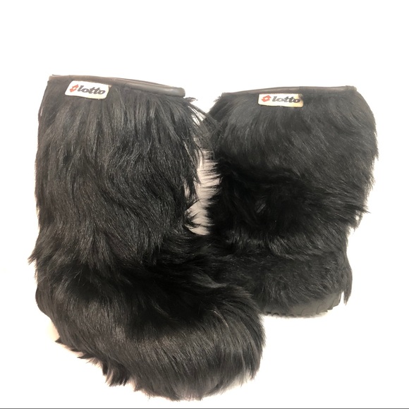 black furry boots